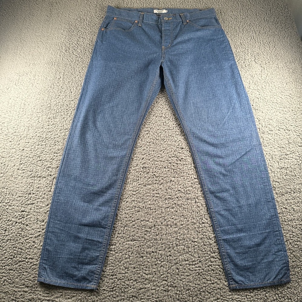 Salvage Public Honolulu Jean Pant Mens 34 Blue Grid Japanese Denim Made In Japan